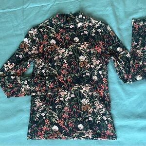 Scotch & Soda Black Floral Fitted Top